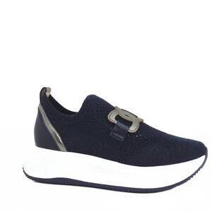 NEW SOFTWAVES women's simone athleisure platform slip-on sneakers in ink/pewter